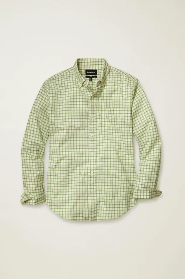 Men Business Casual Shirts Bonobos Everyday Shirt Ivy Green Dorsey Plaid