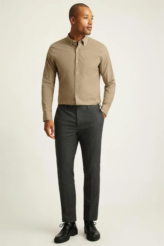 Men Business Casual Shirts Bonobos Everyday Shirt Khaki Dot