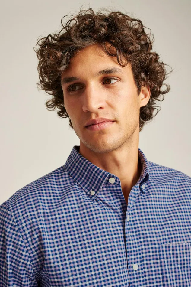 Men Business Casual Shirts Bonobos Everyday Shirt Lavender Frost Plaid