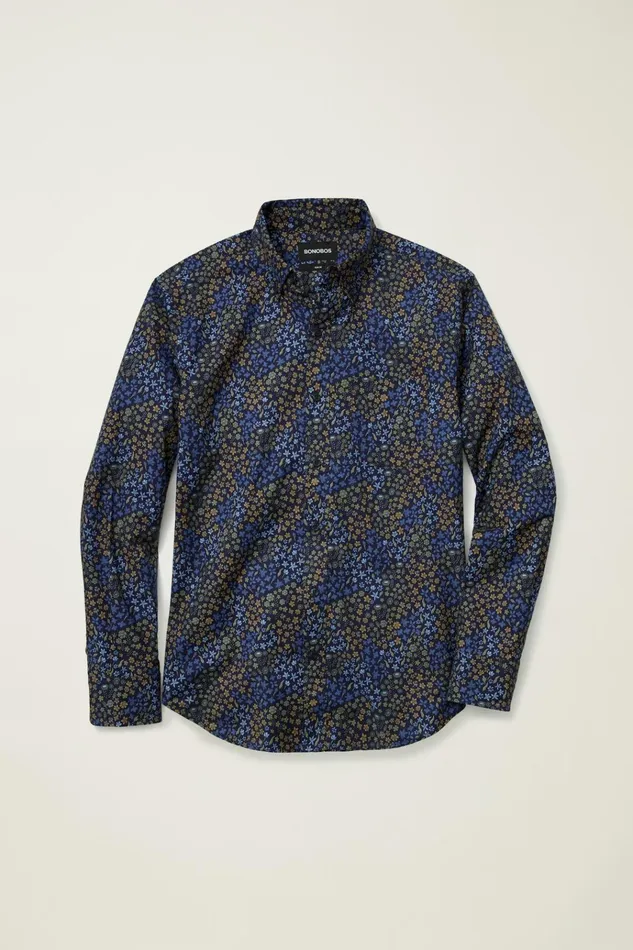 Men Business Casual Shirts Bonobos Everyday Shirt Navy Autumn Floral