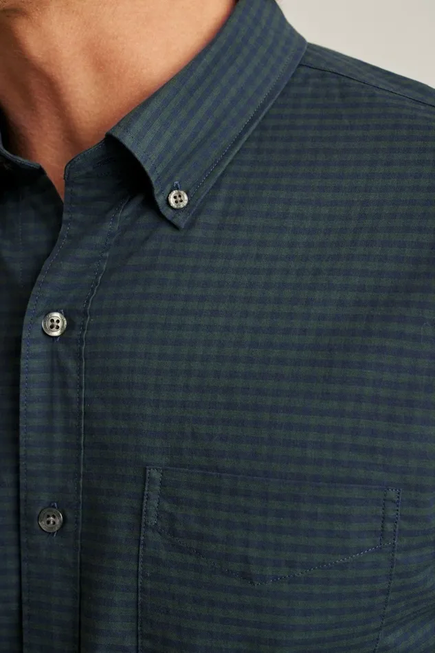 Men Business Casual Shirts Bonobos Everyday Shirt Navy Green Gingham