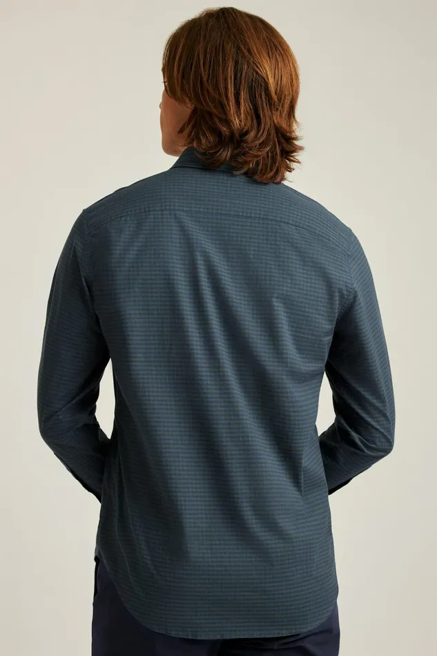 Men Business Casual Shirts Bonobos Everyday Shirt Navy Green Gingham