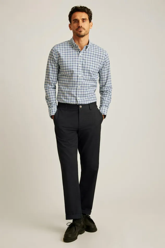 Men Business Casual Shirts Bonobos Everyday Shirt Navy Grey Plaid