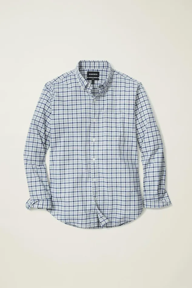 Men Business Casual Shirts Bonobos Everyday Shirt Navy Grey Plaid