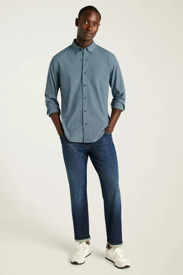 Men Business Casual Shirts Bonobos Everyday Shirt Navy Oxnard Stripe