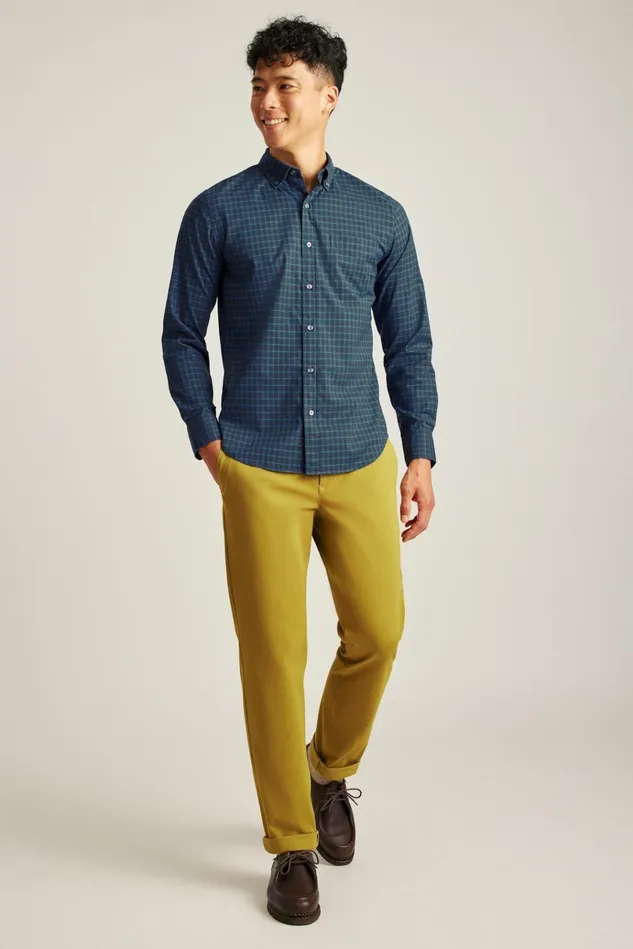 Men Business Casual Shirts Bonobos Everyday Shirt Navy Pine Plaid