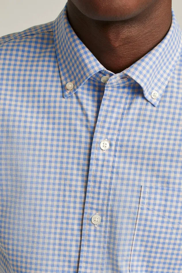 Men Business Casual Shirts Bonobos Everyday Shirt Navy Rose Gingham