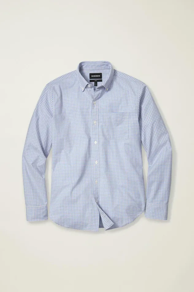 Men Business Casual Shirts Bonobos Everyday Shirt Navy Rose Gingham