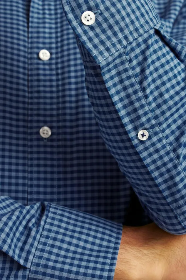 Men Business Casual Shirts Bonobos Everyday Shirt Navy Sky Gingham