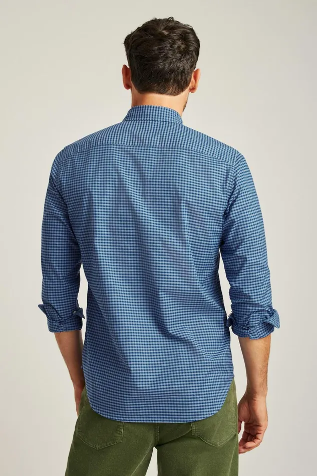 Men Business Casual Shirts Bonobos Everyday Shirt Navy Sky Gingham