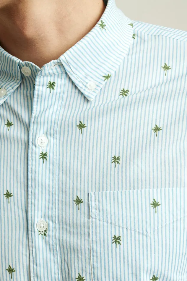 Men Business Casual Shirts Bonobos Everyday Shirt Palm Stripe Party