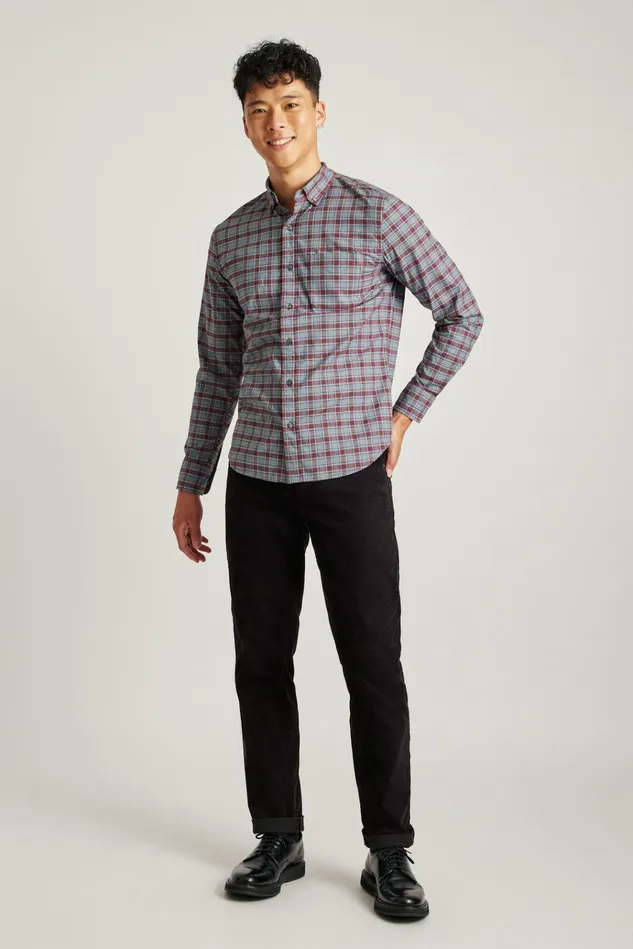 Men Business Casual Shirts Bonobos Everyday Shirt Pomegranate Plaid