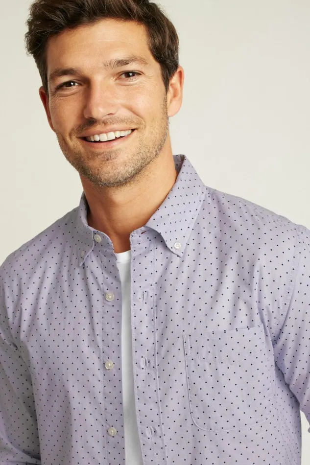 Men Business Casual Shirts Bonobos Everyday Shirt Purple Navy Dot