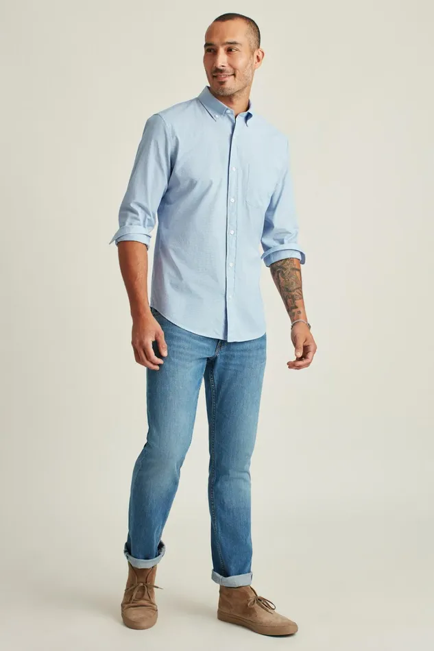 Men Business Casual Shirts Bonobos Everyday Shirt River Blue End On End