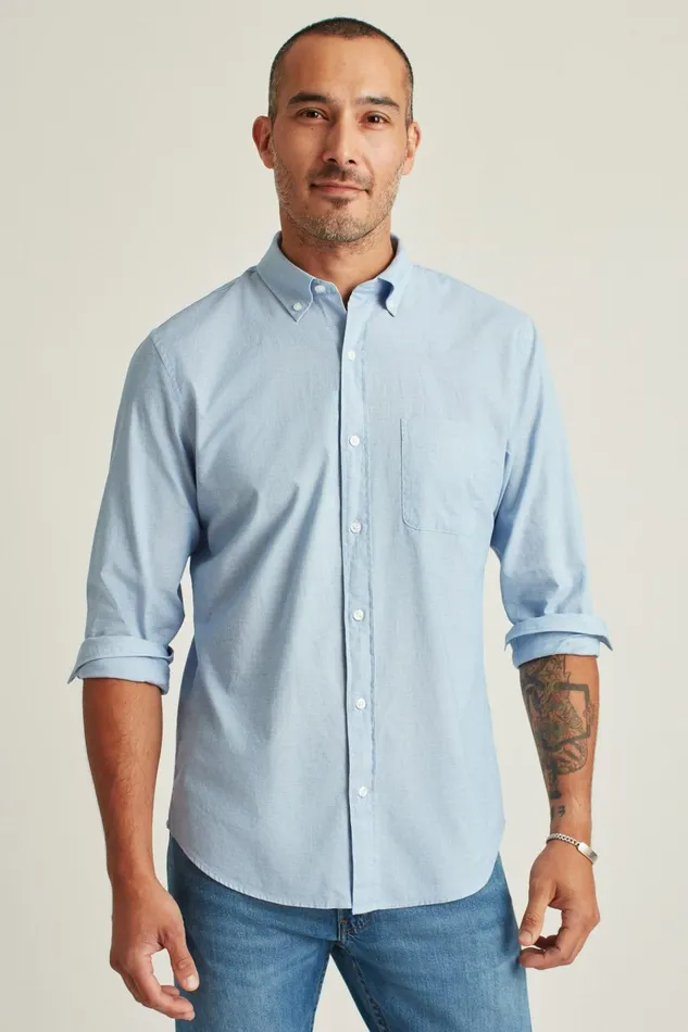 Men Business Casual Shirts Bonobos Everyday Shirt River Blue End On End