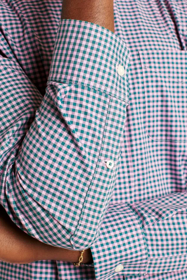 Men Business Casual Shirts Bonobos Everyday Shirt Rose Teal Gingham