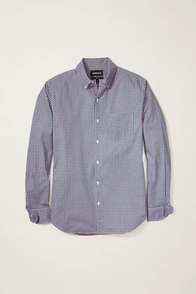 Men Business Casual Shirts Bonobos Everyday Shirt Rose Teal Gingham