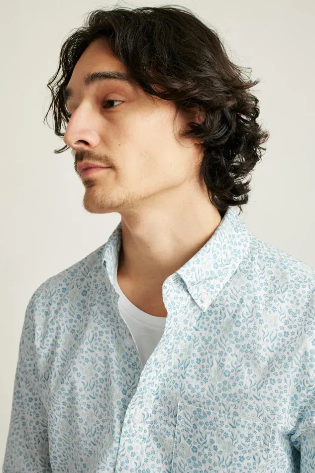 Men Business Casual Shirts Bonobos Everyday Shirt Sky Blue Garden