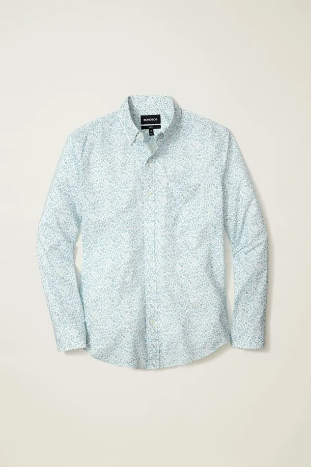 Men Business Casual Shirts Bonobos Everyday Shirt Sky Blue Garden