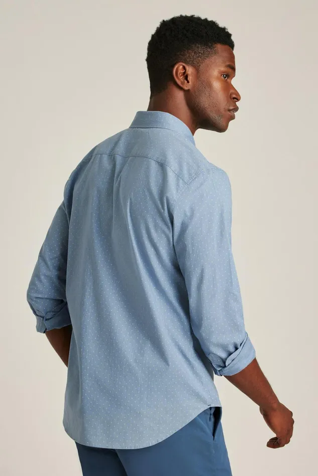 Men Business Casual Shirts Bonobos Everyday Shirt Smoke Green Pond Dot