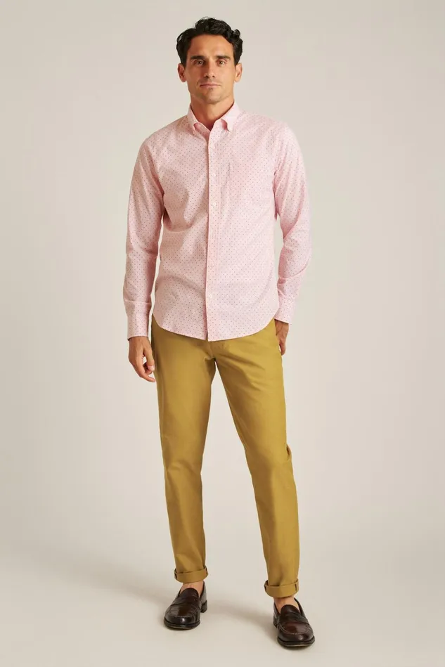 Men Business Casual Shirts Bonobos Everyday Shirt Spiced Coral Pond Dot