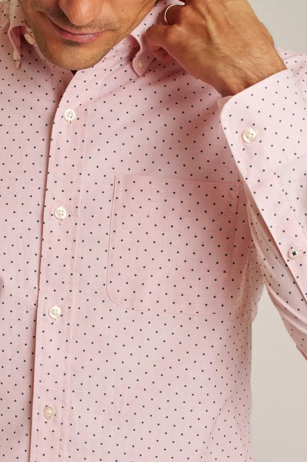 Men Business Casual Shirts Bonobos Everyday Shirt Spiced Coral Pond Dot