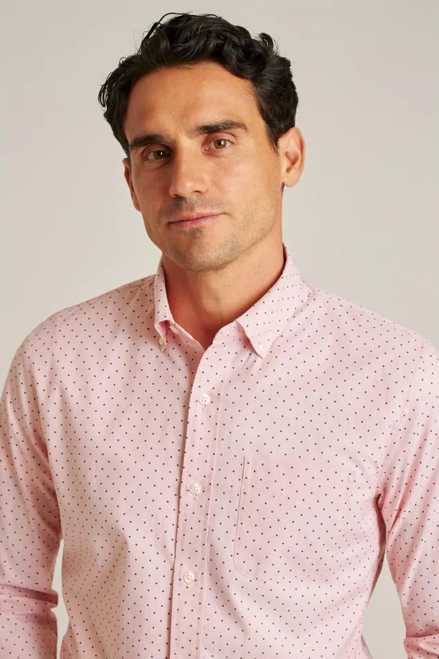 Men Business Casual Shirts Bonobos Everyday Shirt Spiced Coral Pond Dot
