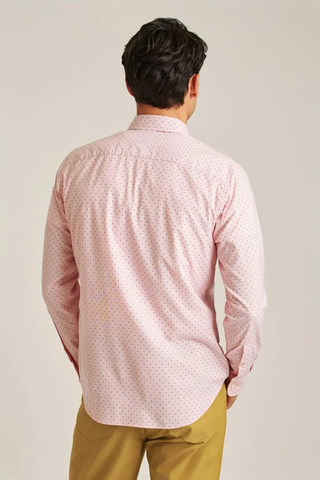 Men Business Casual Shirts Bonobos Everyday Shirt Spiced Coral Pond Dot