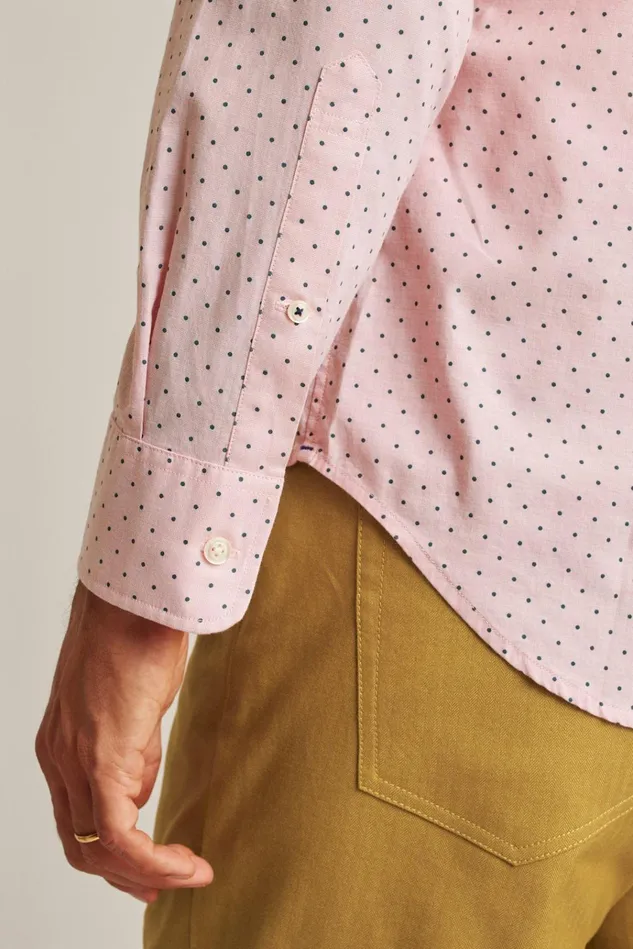 Men Business Casual Shirts Bonobos Everyday Shirt Spiced Coral Pond Dot