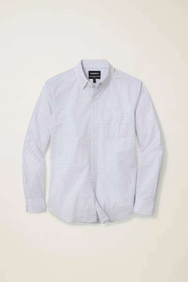 Men Business Casual Shirts Bonobos Everyday Shirt Violet Mini Gingham