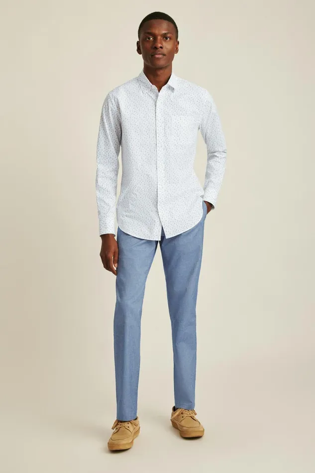 Men Business Casual Shirts Bonobos Everyday Shirt White And Blue Honeymoon