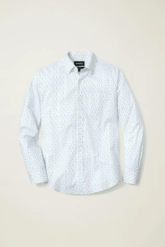 Men Business Casual Shirts Bonobos Everyday Shirt White And Blue Honeymoon