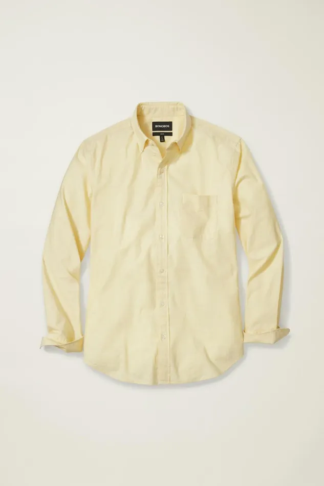 Men Business Casual Shirts Bonobos Everyday Shirt Yellow Rose End On End