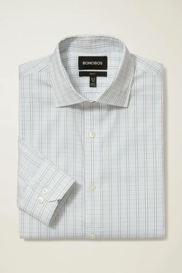 Men Business Casual Shirts Bonobos Jetsetter Stretch Dress Shirt Blue Kinsale Check