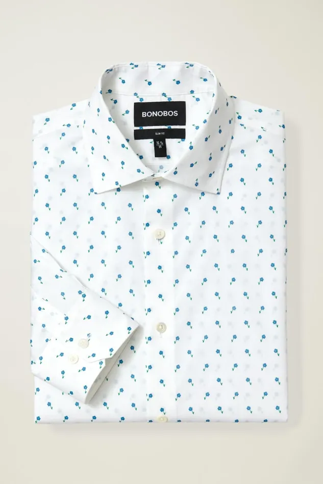 Men Business Casual Shirts Bonobos Jetsetter Stretch Dress Shirt Blue Modest Floral