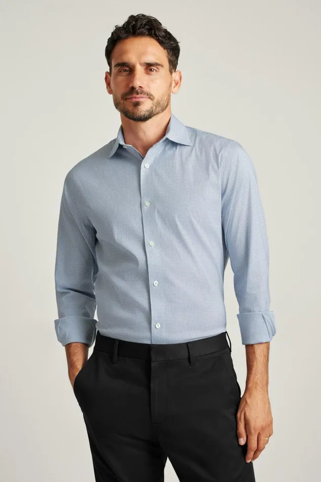 Men Business Casual Shirts Bonobos Jetsetter Stretch Dress Shirt Blue Wymer Plaid