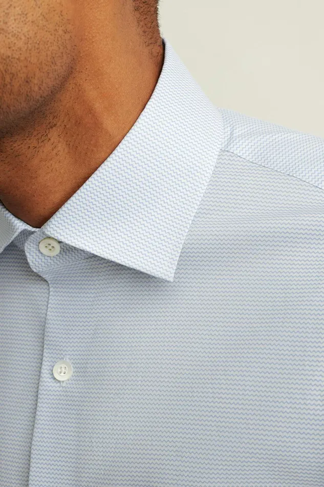 Men Business Casual Shirts Bonobos Jetsetter Stretch Dress Shirt Blue Zig Zag