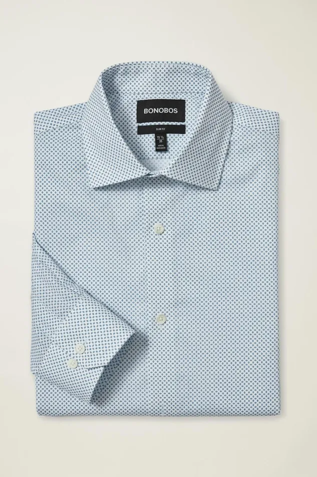 Men Business Casual Shirts Bonobos Jetsetter Stretch Dress Shirt Classic Blue Devlin Dot