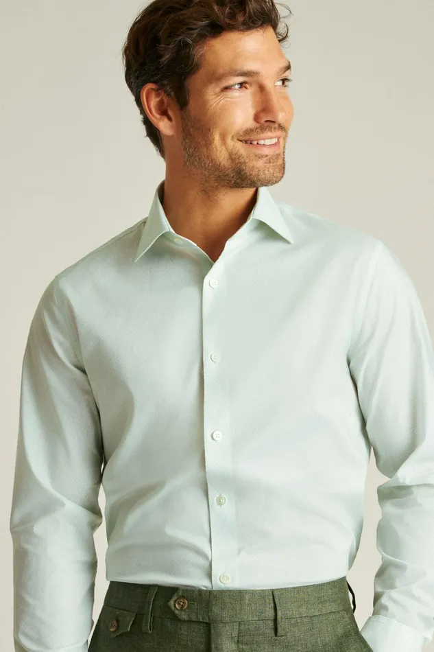 Men Business Casual Shirts Bonobos Jetsetter Stretch Dress Shirt English Ivy Green Geo
