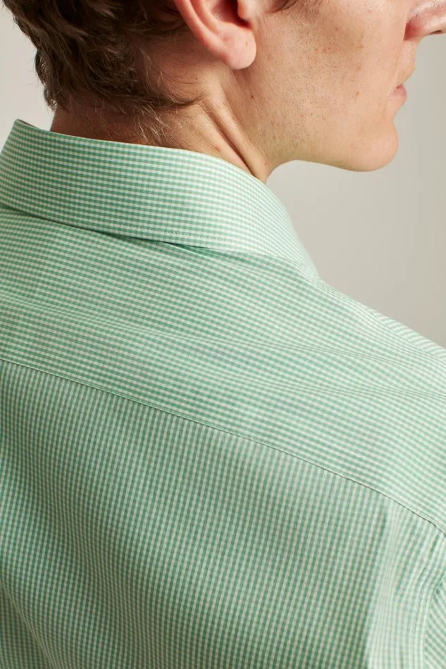Men Business Casual Shirts Bonobos Jetsetter Stretch Dress Shirt Green Mini Gingham