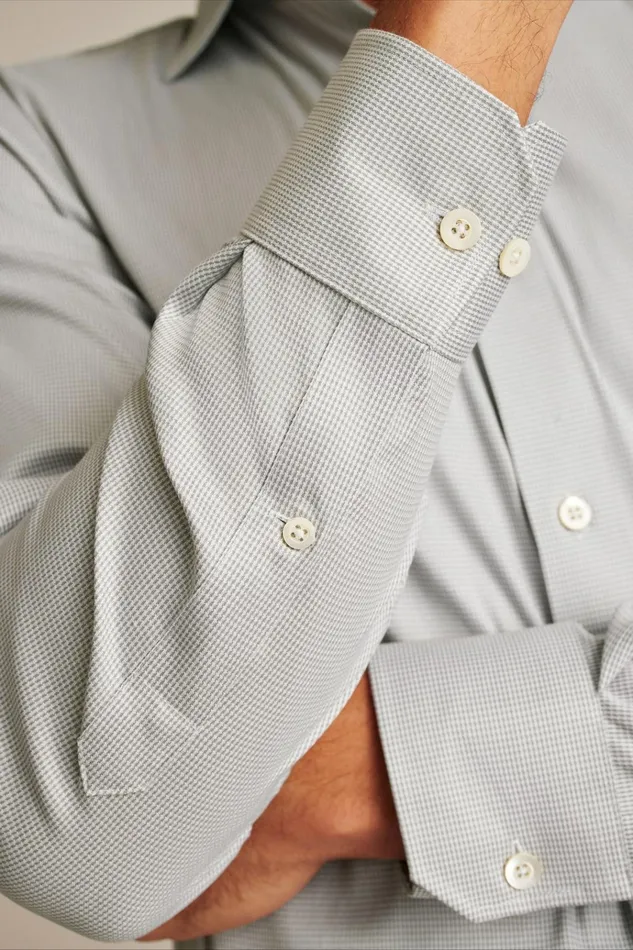 Men Business Casual Shirts Bonobos Jetsetter Stretch Dress Shirt Grey Micro Houndstooth