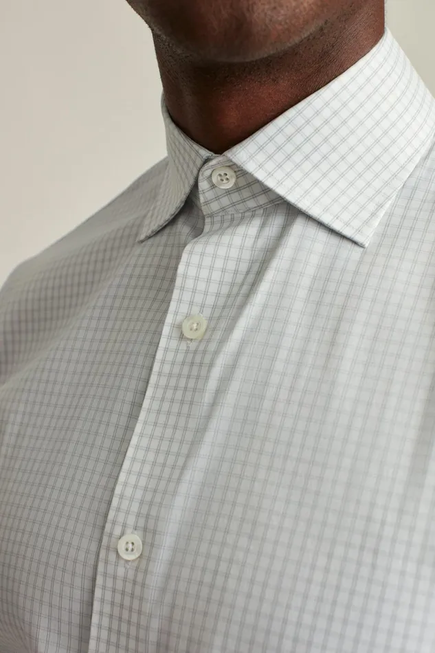 Men Business Casual Shirts Bonobos Jetsetter Stretch Dress Shirt Grey Windowpane Check