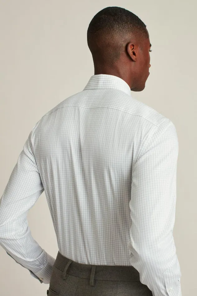 Men Business Casual Shirts Bonobos Jetsetter Stretch Dress Shirt Grey Windowpane Check