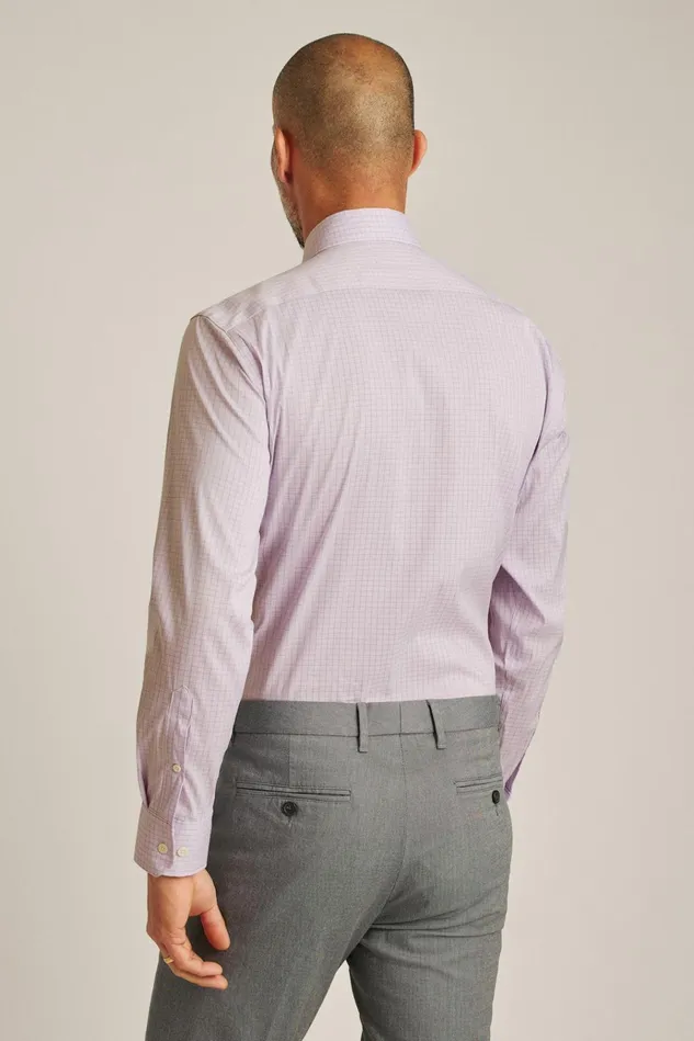 Men Business Casual Shirts Bonobos Jetsetter Stretch Dress Shirt Lavender Tattersall