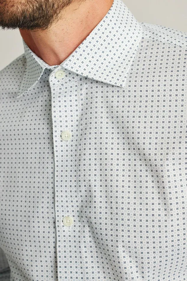 Men Business Casual Shirts Bonobos Jetsetter Stretch Dress Shirt Navy Geo
