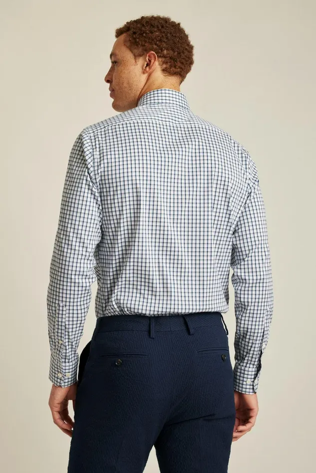 Men Business Casual Shirts Bonobos Jetsetter Stretch Dress Shirt Navy Lilac Check