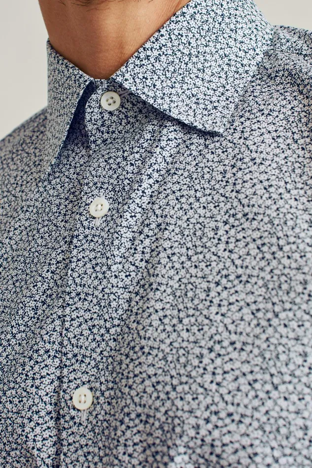 Men Business Casual Shirts Bonobos Jetsetter Stretch Dress Shirt Navy New Floral