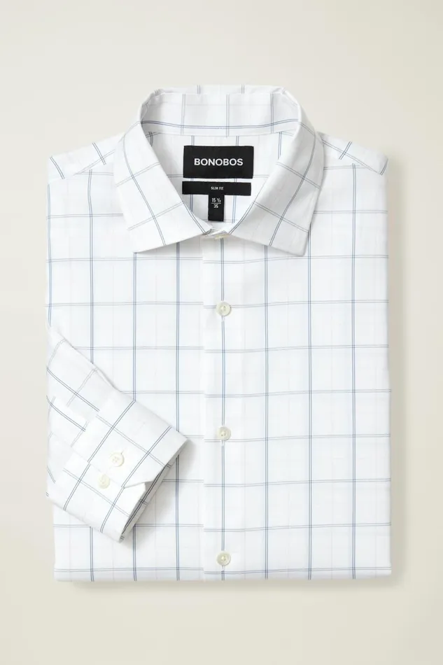 Men Business Casual Shirts Bonobos Jetsetter Stretch Dress Shirt Navy Pink Grace Plaid