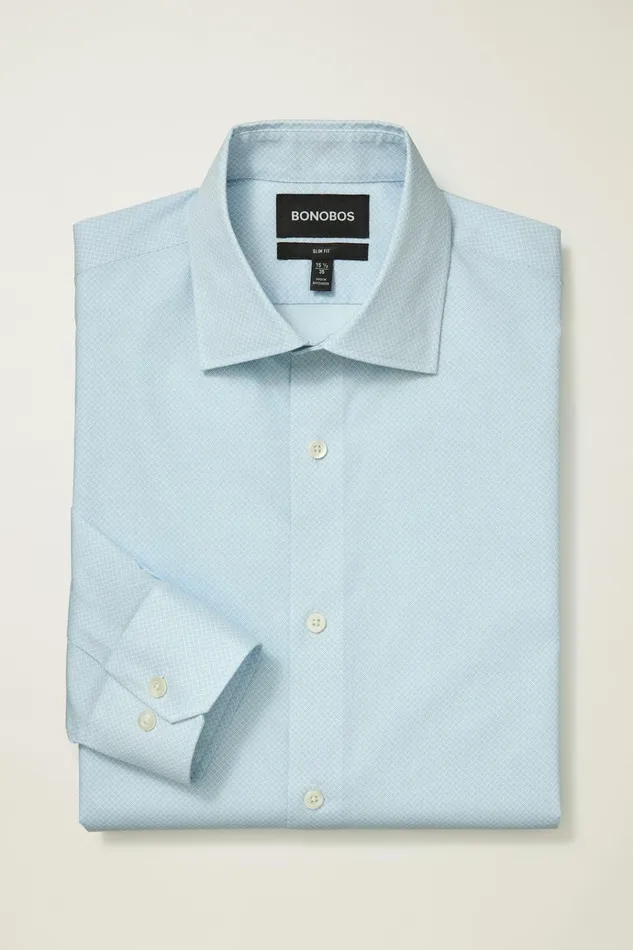 Men Business Casual Shirts Bonobos Jetsetter Stretch Dress Shirt Navy Tres Geo