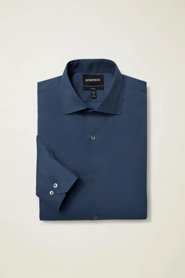 Men Business Casual Shirts Bonobos Jetsetter Stretch Dress Shirt Oceana Navy